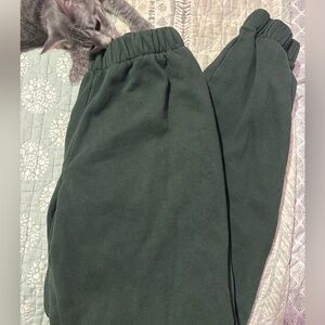 John galt/brandy melville dark green Rosa jogger sweatpants